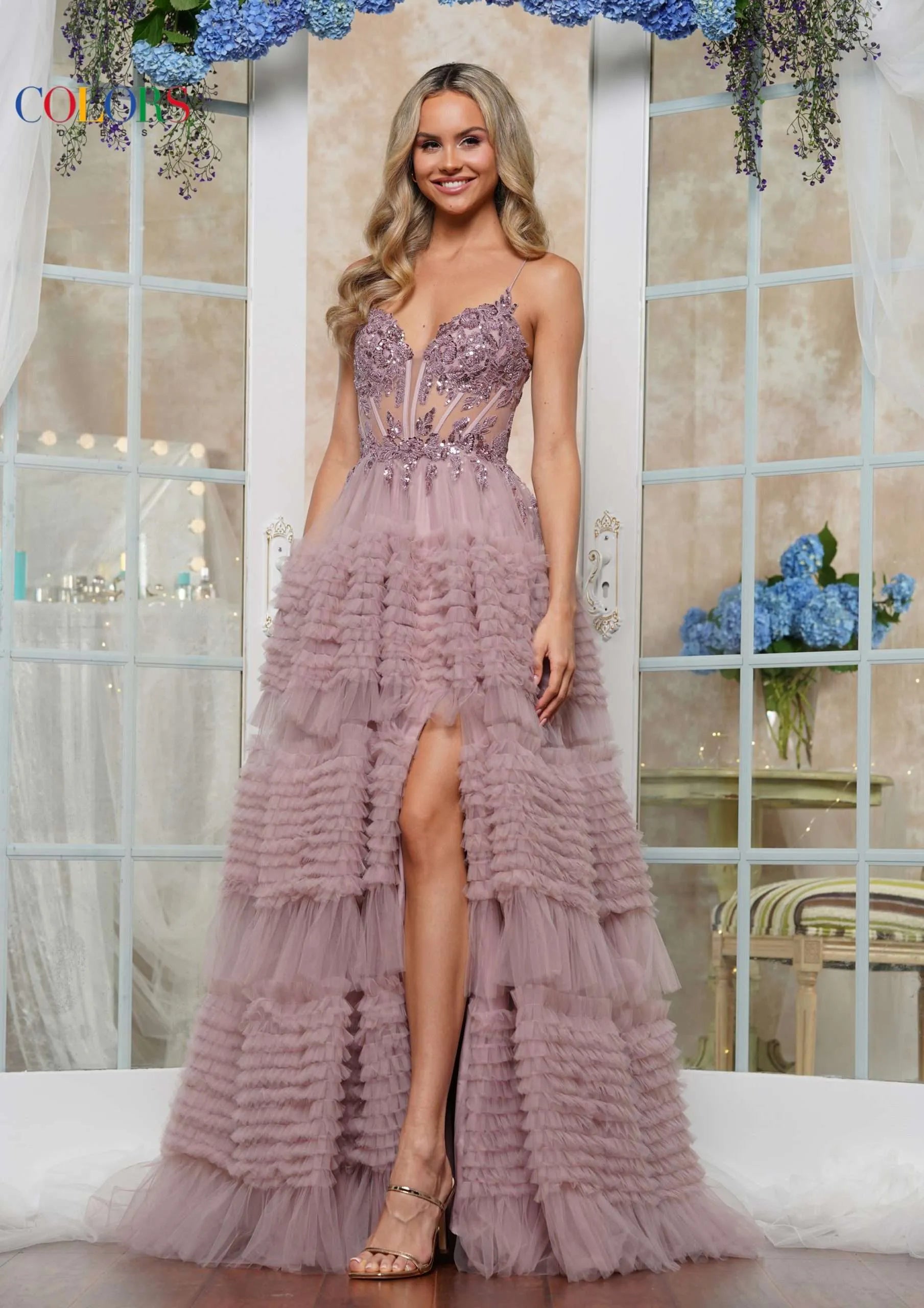 mauve color prom dress Andrea & Leo A0850