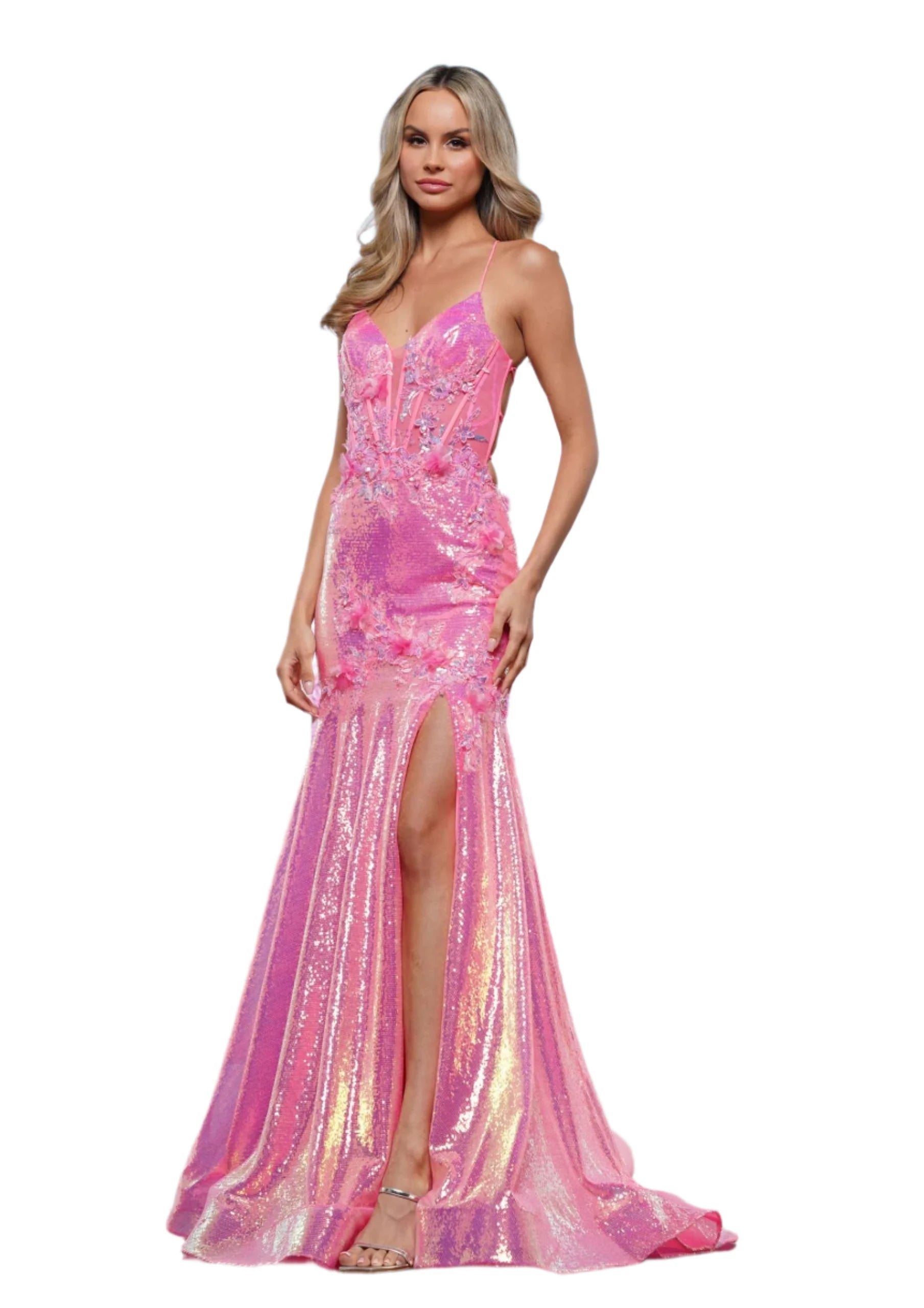Colors Dress 3540 Size 12 Hot Pink Sequin Mermaid Corset Prom Dress Sl – Glass Slipper Formals