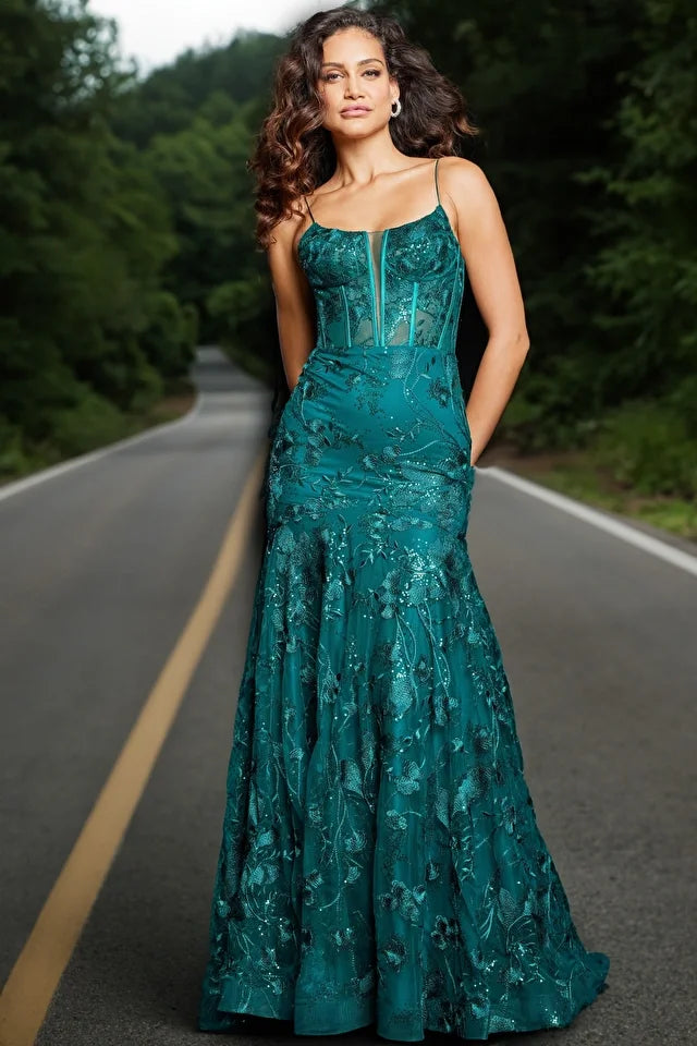 Jovani Dress 23386 | Embellished V Neckline Formal Gown