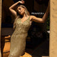Primavera Couture 3828 Short Homecoming Dress Fitted Sequin Cocktail Dress  Available Colors- Gold  Available Size- 12
