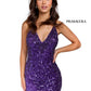 Primavera Couture 3831 Short 2023 Homecoming Dress Fitted Sequin Cocktail Dress  Purple size - 00, 6  Available Color- Purple