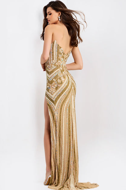 Jovani 38707 Beaded Strapless Prom Dress