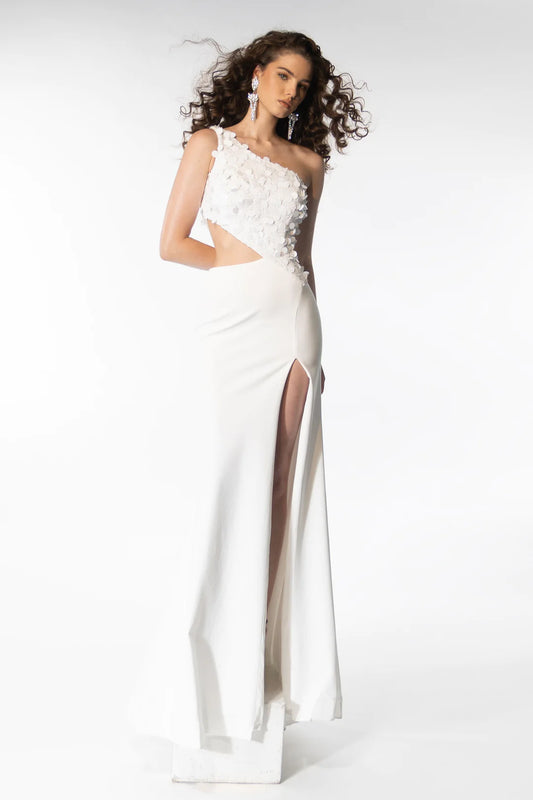 Expertly designed by Ava Presley, this formal pageant gown will make you stand out from the crowd. Featuring a beaded one-shoulder design and a sleek jersey skirt, this dress exudes elegance and sophistication. Say goodbye to boring prom dresses and hello to a show-stopping look with Ava Presley 39247.