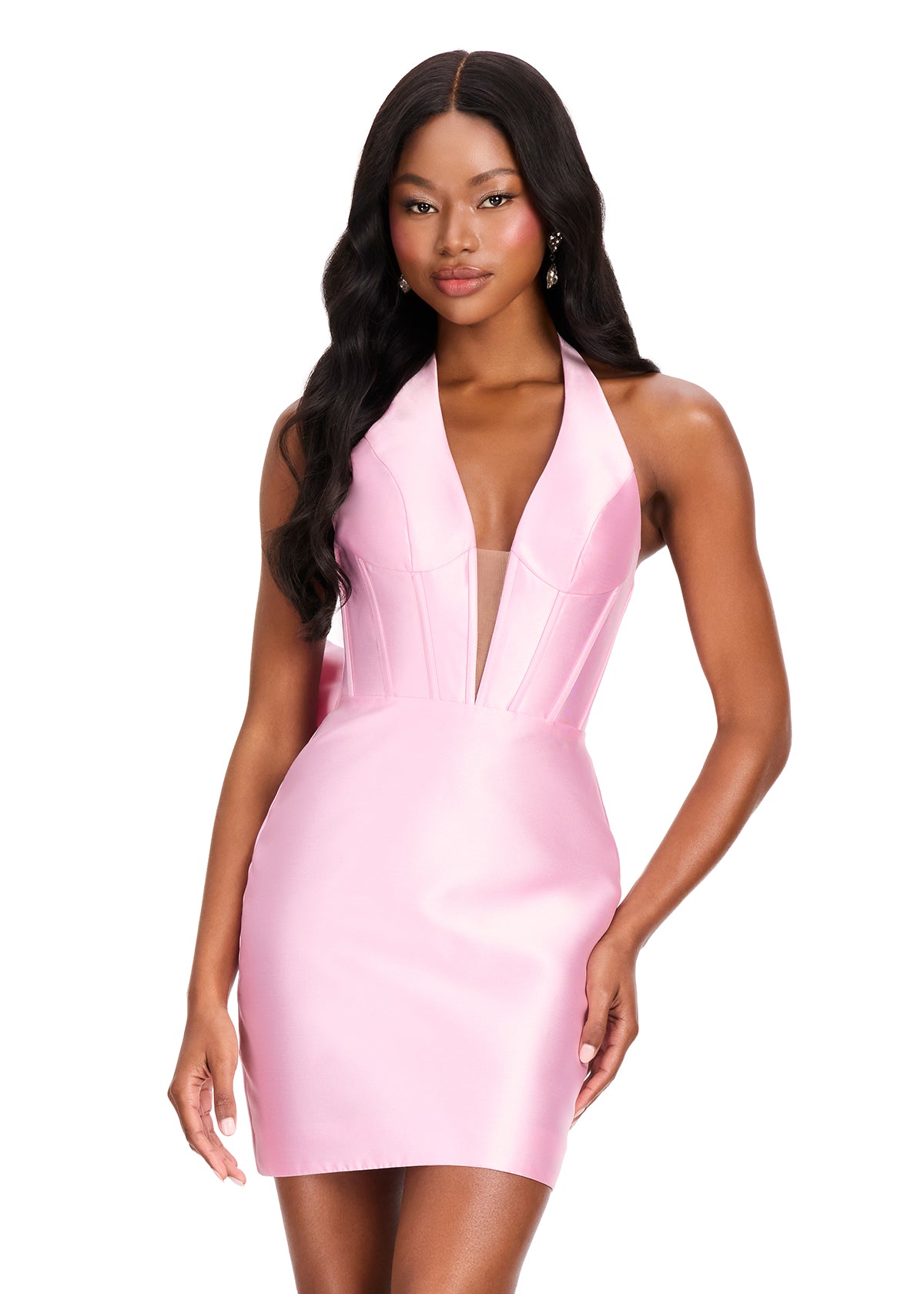 Ashley Lauren 40026 Backless Ruffle Cocktail Dress