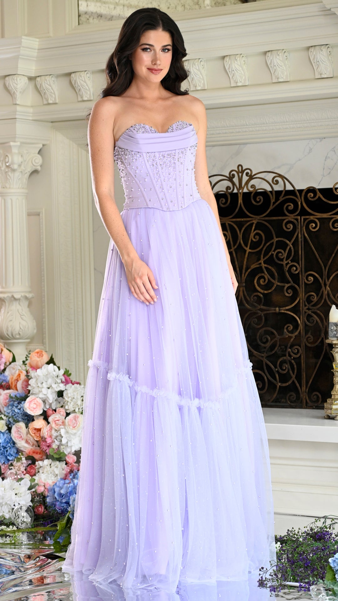 Colors Dress 4003 satin prom dress in LILAC — 2027