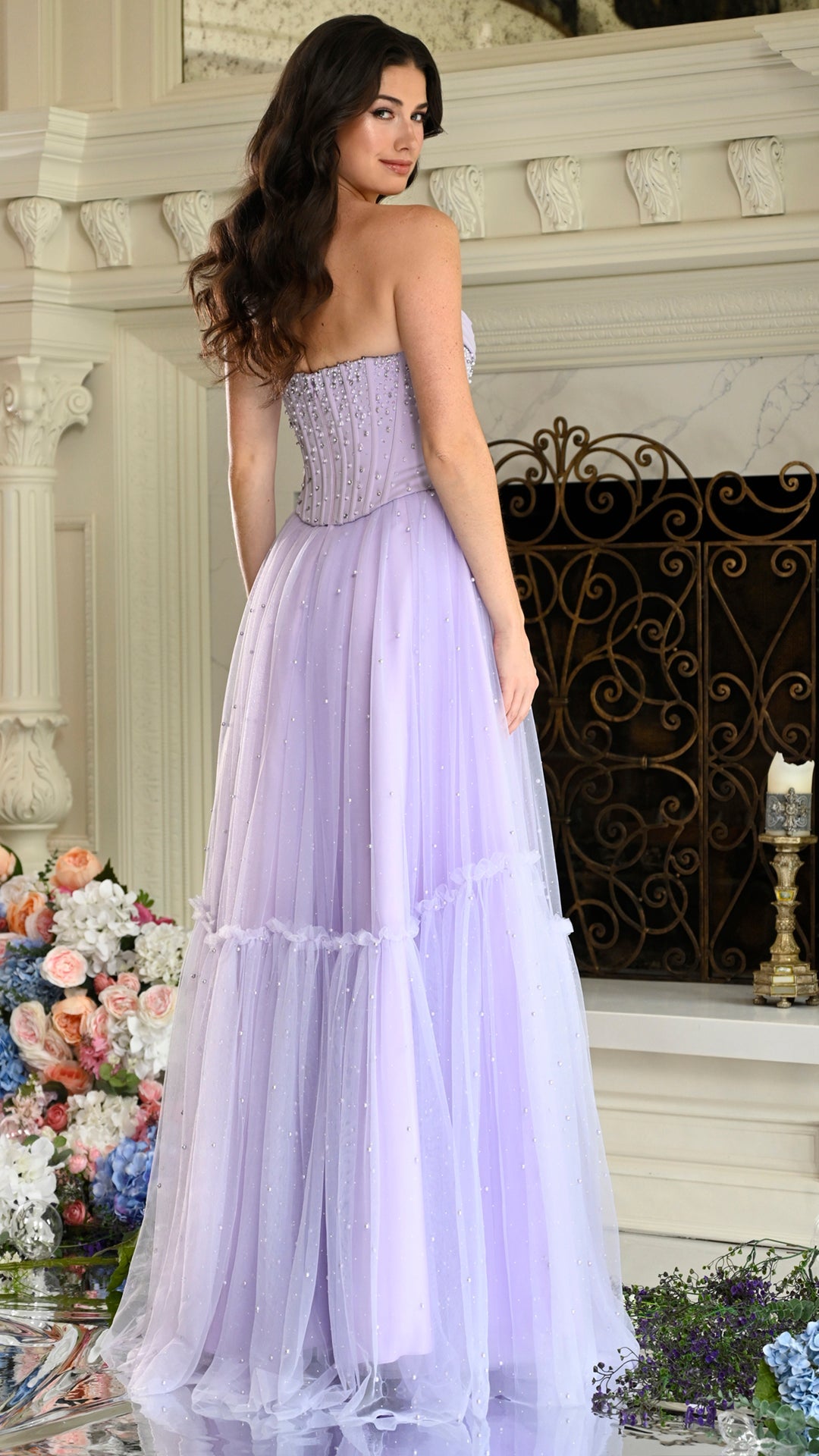 Colors Dress 4003 satin prom dress in LILAC — 2027