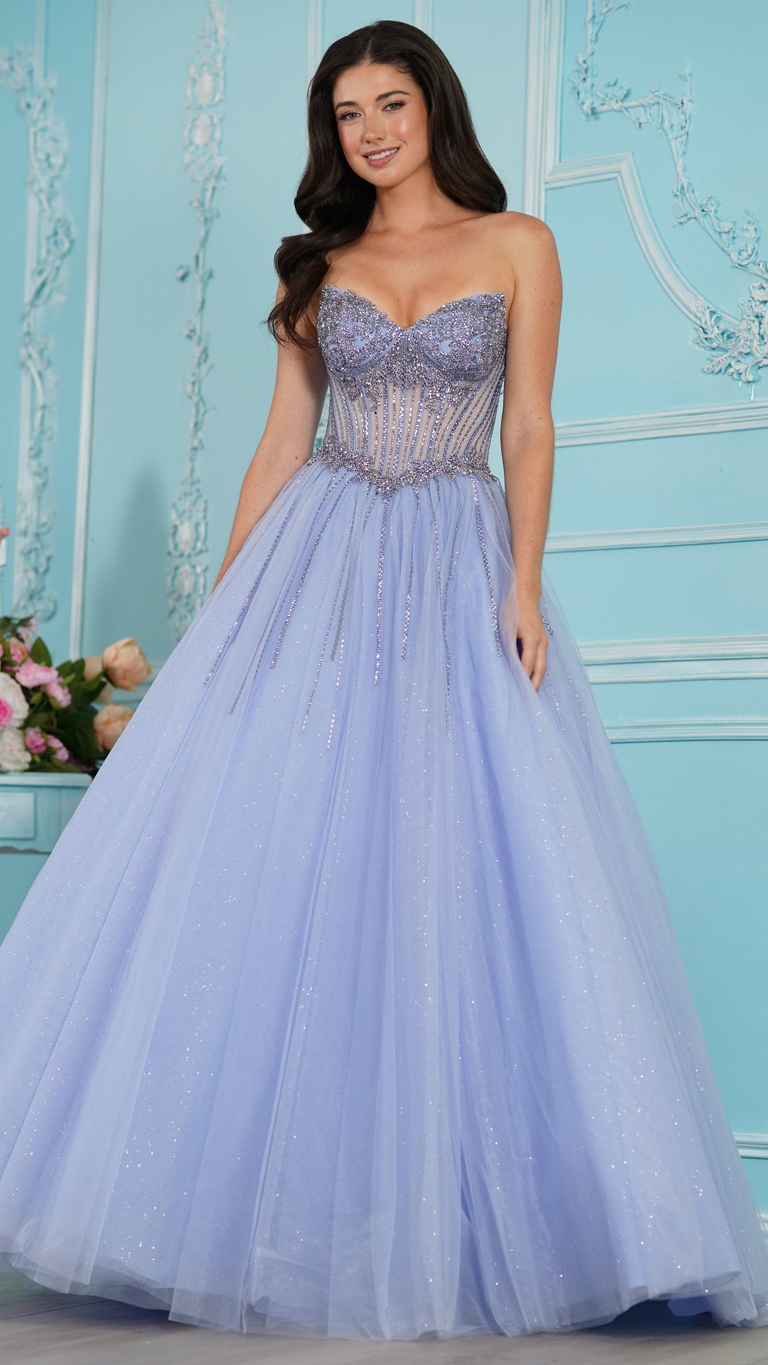 Colors Dress 4004 tulle prom dress in Peri — 2027