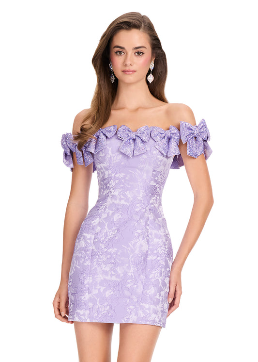 ASHLEYlauren 40074 Bow Cocktail Dress