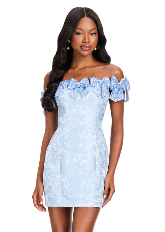 ASHLEYlauren 40074 Bow Cocktail Dress