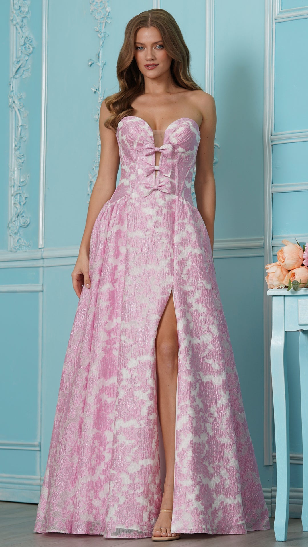Colors Dress 4018 strapless ballgown prom dress in Pink — 2027