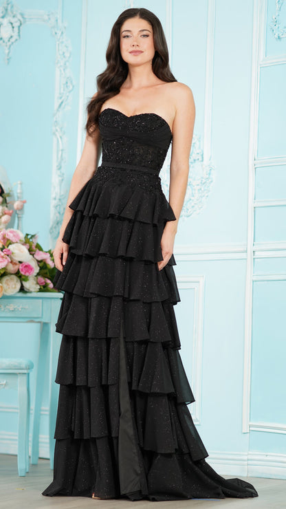 Colors Dress 4022 a-line prom dress in BLACK — 2027
