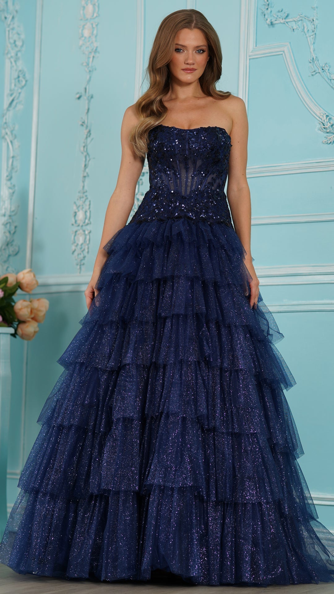 Colors Dress 4024 ballgown prom dress in NAVY — 2027