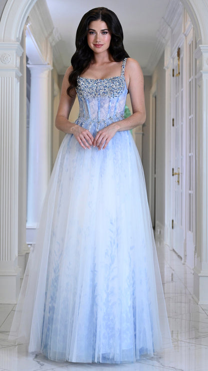 Colors Dress 4033 beaded corset prom dress in Baby Blue — 2027