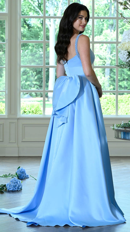 Colors Dress 4037 satin a-line prom dress in Blue — 2027