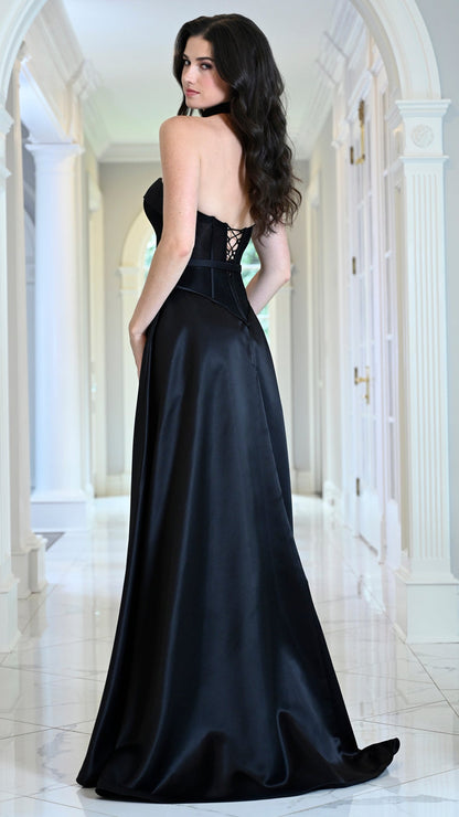 Colors Dress 4056 satin ballgown prom dress in BLACK — 2027