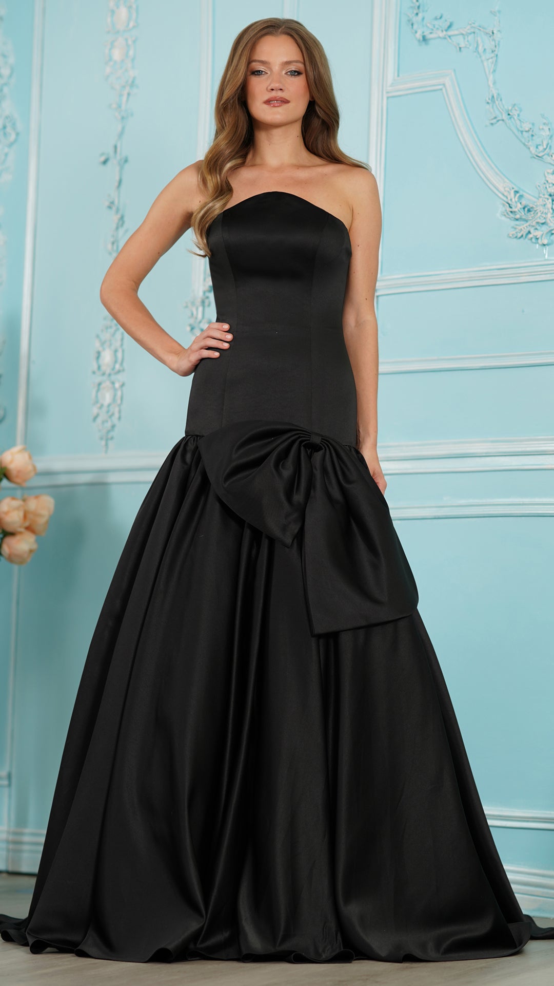 Colors Dress 4058 satin mermaid prom dress in BLACK — 2027