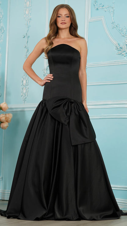 Colors Dress 4058 satin mermaid prom dress in BLACK — 2027