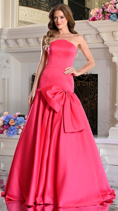 Colors Dress 4058 satin mermaid prom dress in Hot Pink — 2027
