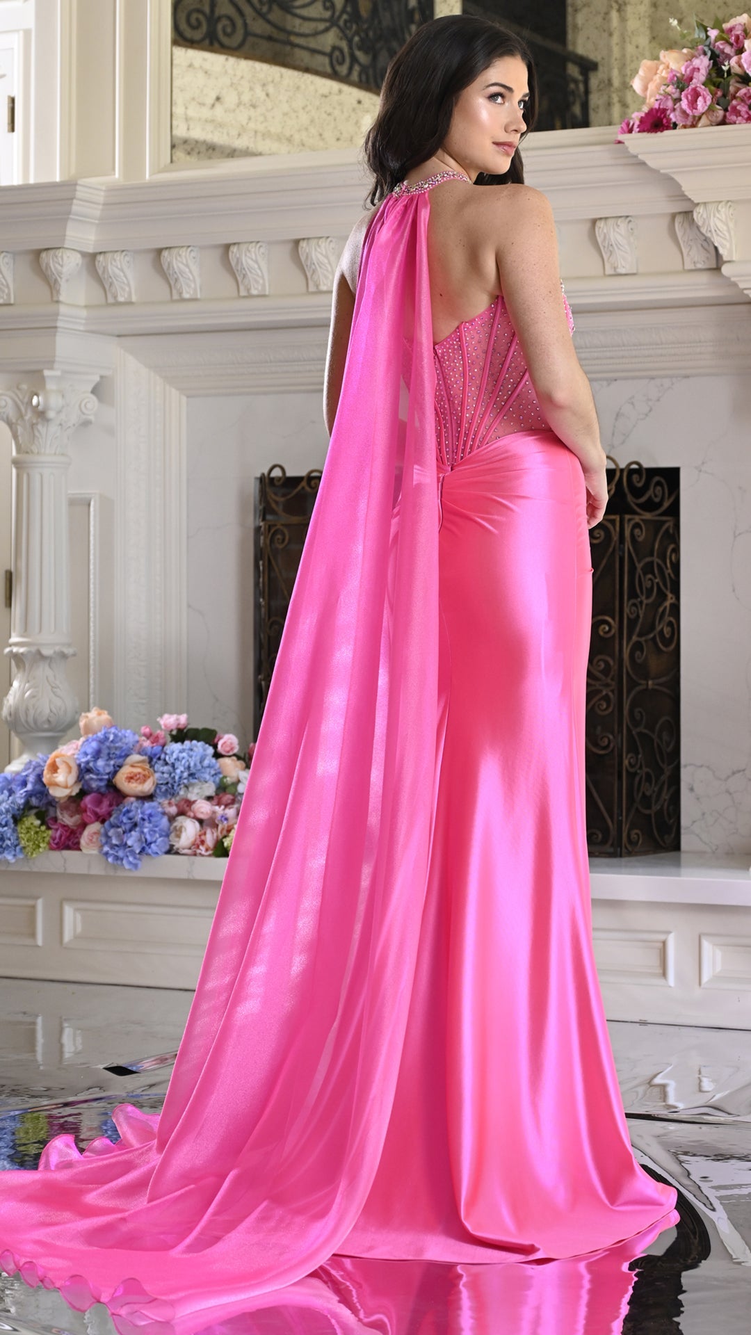 Colors Dress 4067 strapless metallic corset prom dress — 2027