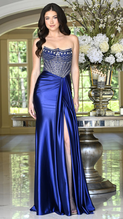 Colors Dress 4080 metallic prom dress in BLUEBERRY — 2027