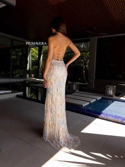 Primavera Couture 4156 Size 2 Ivory Prom Dress