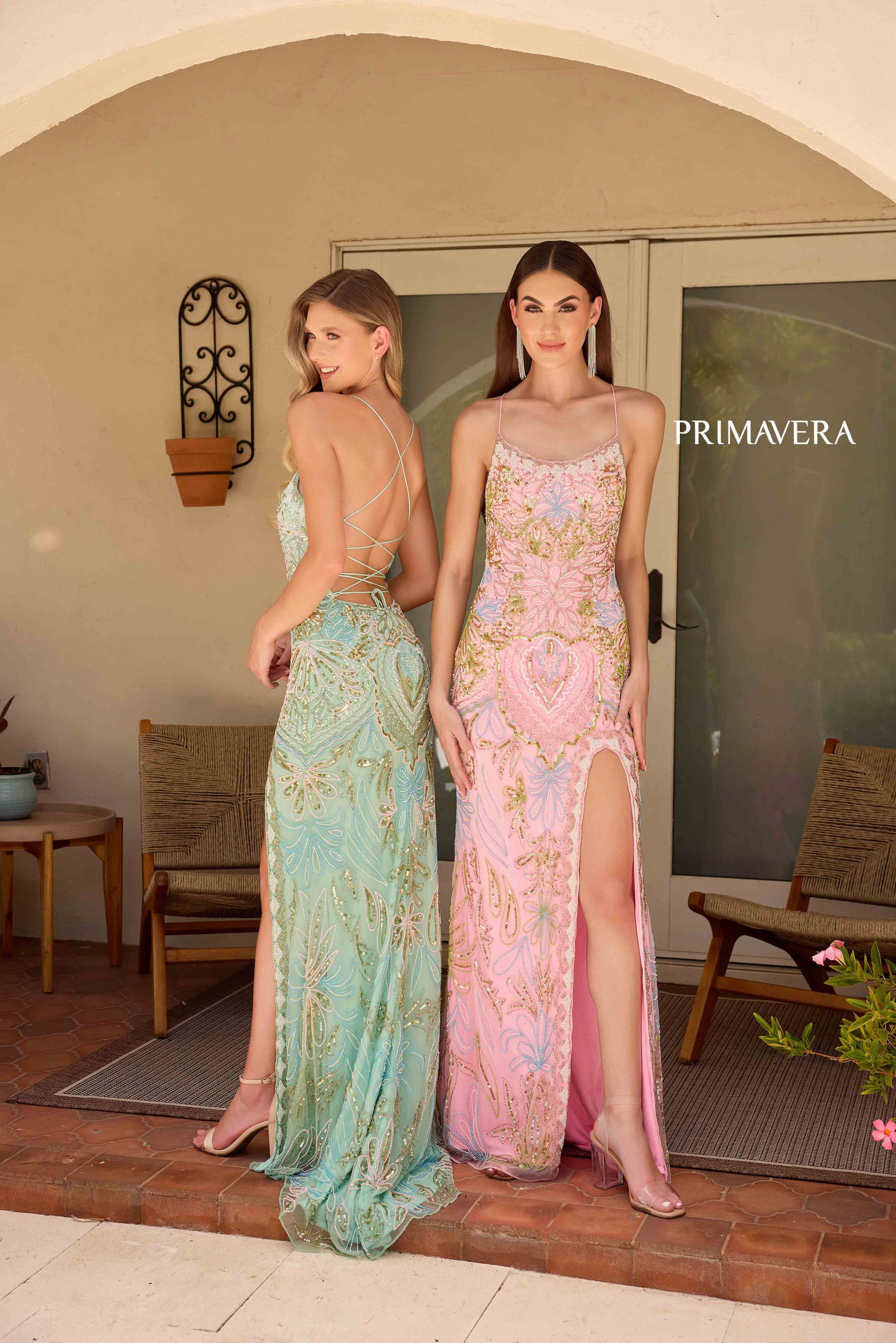 Primavera Couture 4156 Size 4 Mint Green Prom Dress Beaded Scoop Neck Fitted Sequin Lace Up Back Primavera Couture 4156 Size 4 Mint Green Prom Dress Beaded Scoop Neck Fitted Sequin Lace Up Back