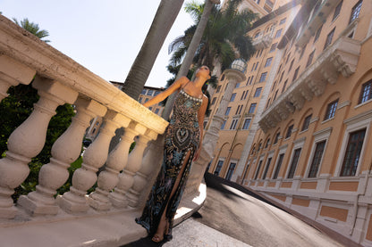 Primavera Couture 4156 Size 12 Blackberry Prom Dress Beaded