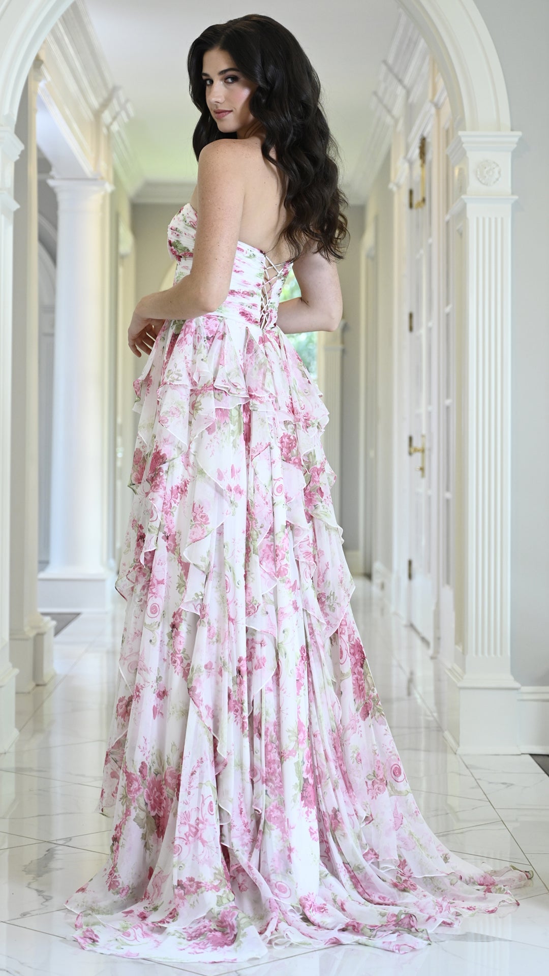 Colors Dress 4171 floral prom dress in Pink — 2027