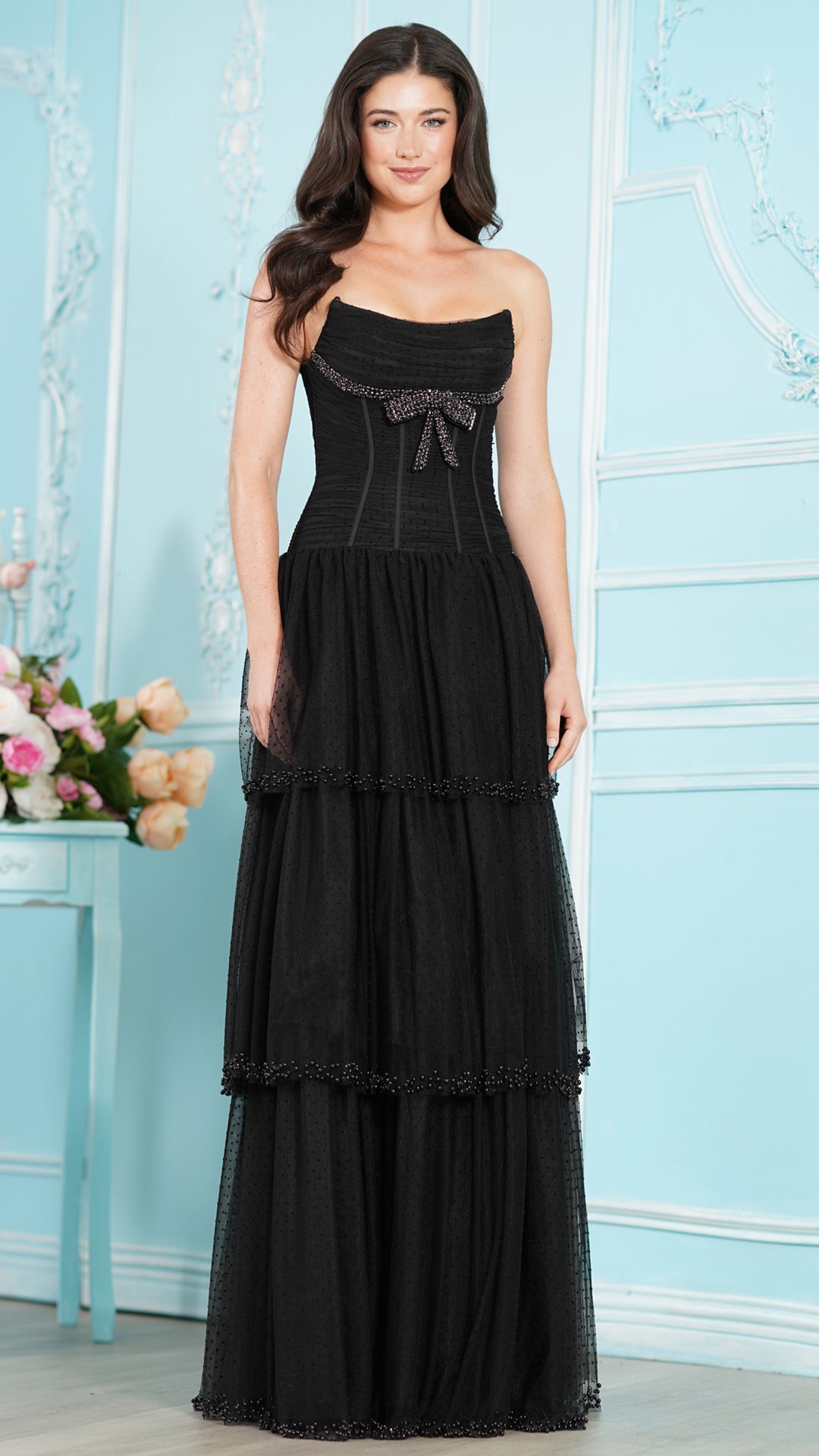 Colors Dress 4175 beaded prom dress in BLACK — 2027