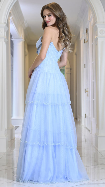 Colors Dress 4175 beaded prom dress in Blue — 2027