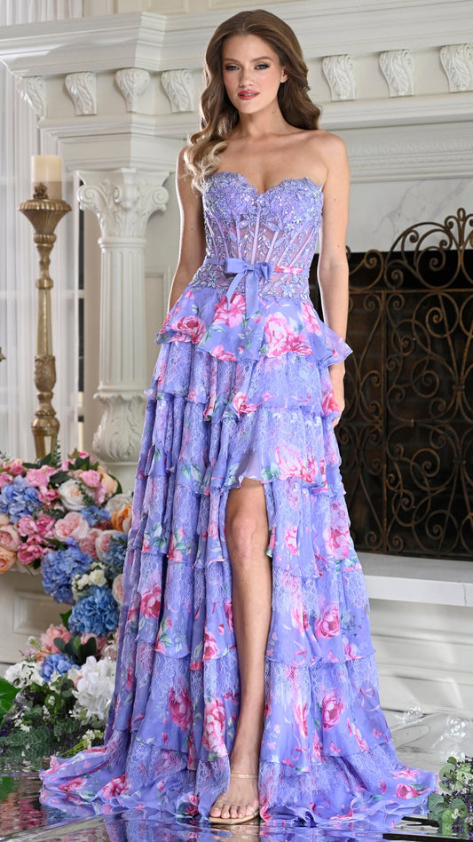 Colors Dress 4206 beaded corset prom dress in Lavender — 2027