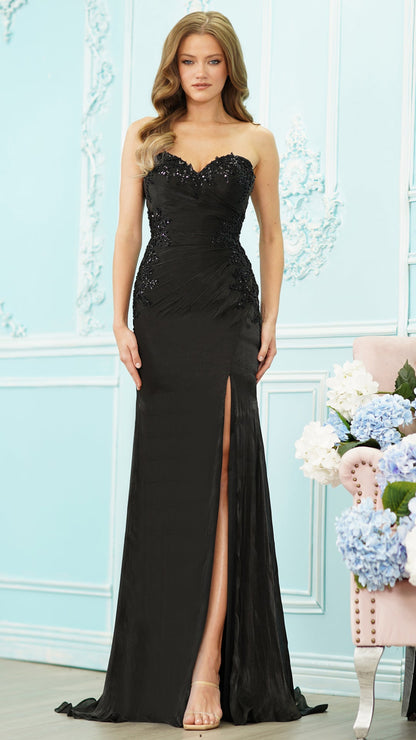 Colors Dress 4213 off shoulder mermaid prom dress in BLACK — 2027