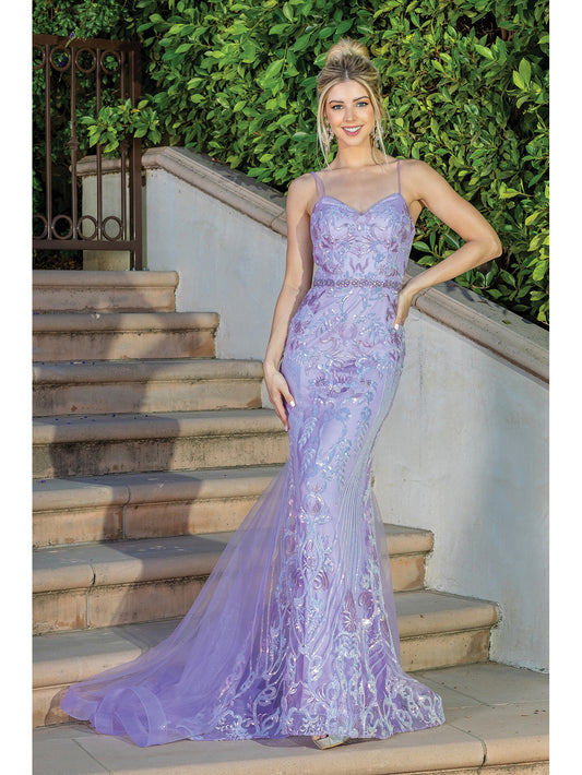 DQ 4220 Size 6 Lilac Mermaid Prom Dress Pageant