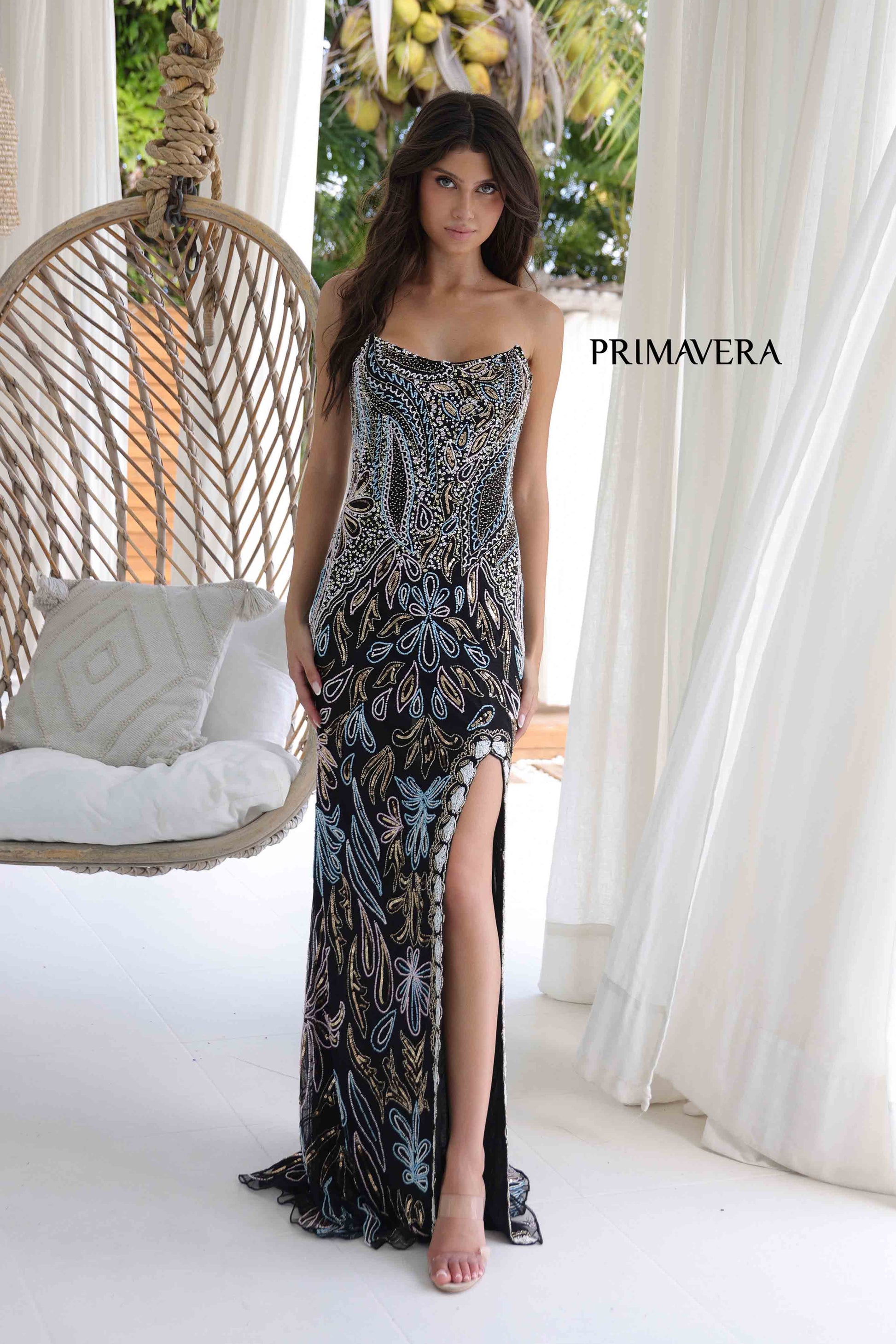 Elevate your style in this Primavera Couture 4331 Long Beaded Prom Dress. The intricate beading and corset detailing will accentuate your figure, while the strapless neckline adds a touch of elegance. The slit and formal evening gown design make this dress perfect for any special occasion.
Sizes: 000-18
Colors: Black, Ivory, Ivory/Gold, Ivory/Blue, Orchid, Royal Blue, Mint, Pink