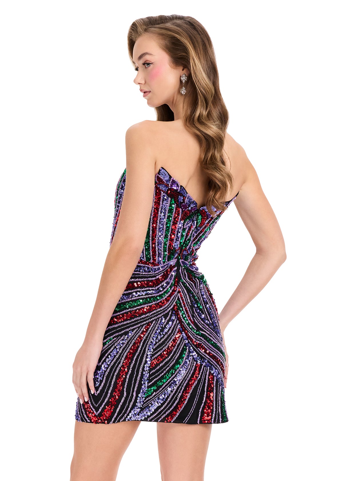 4500_Multi_Black_back ASHLEYlauren cocktail dress