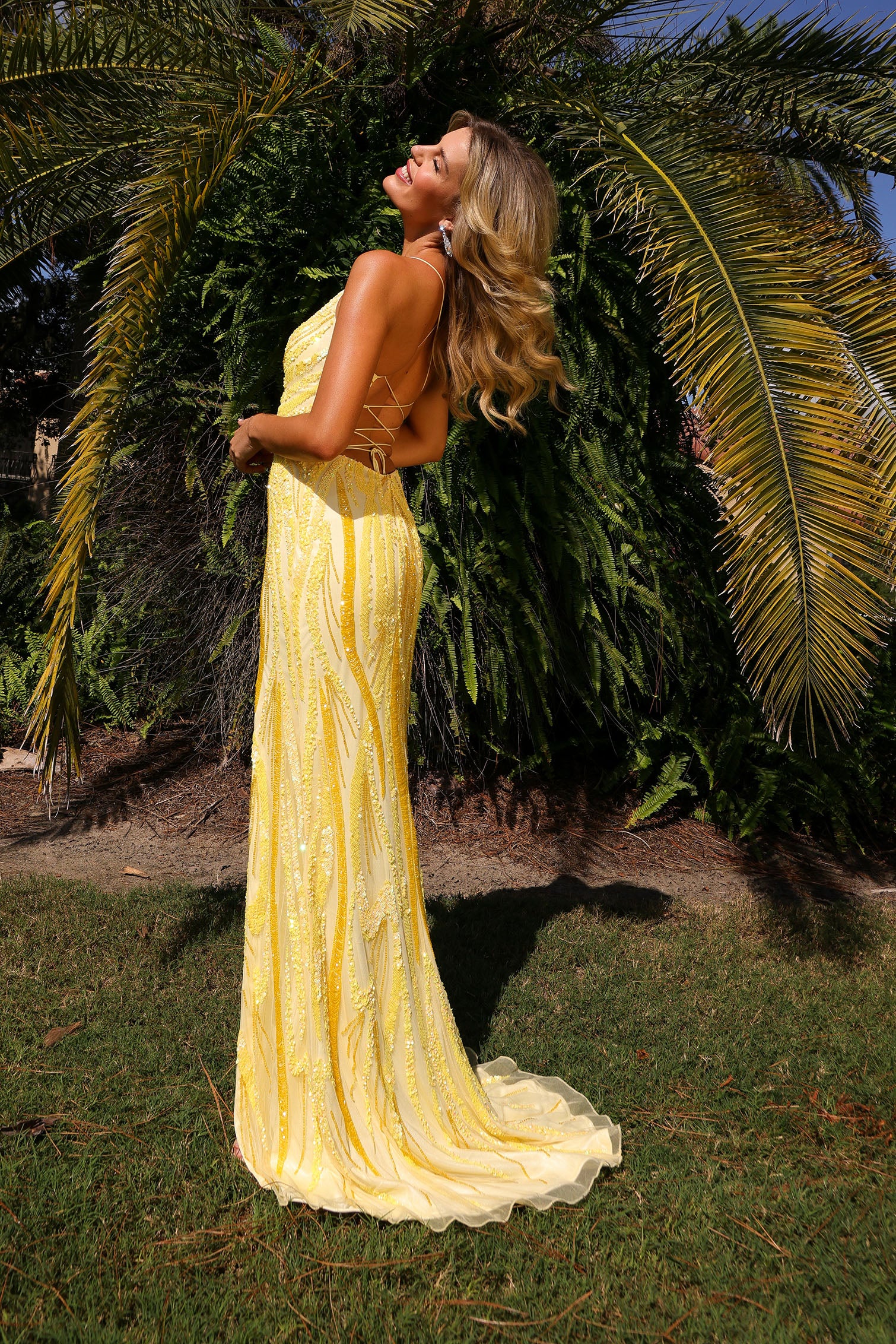 Primavera 4513 Beaded V-Neckline Prom Dress Formal Pageant Gown – Glass Slipper Formals