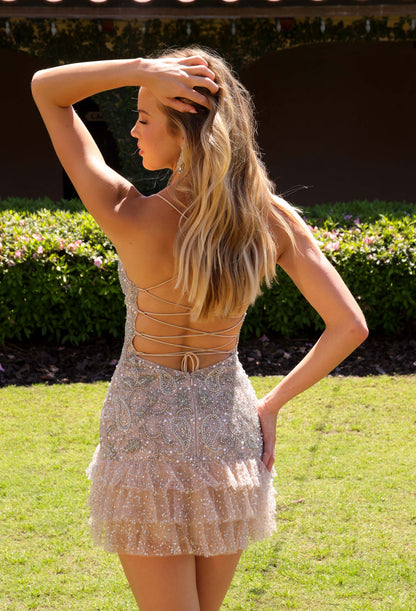 Primavera Couture 4647 Backless Ruffle Cocktail Dress
