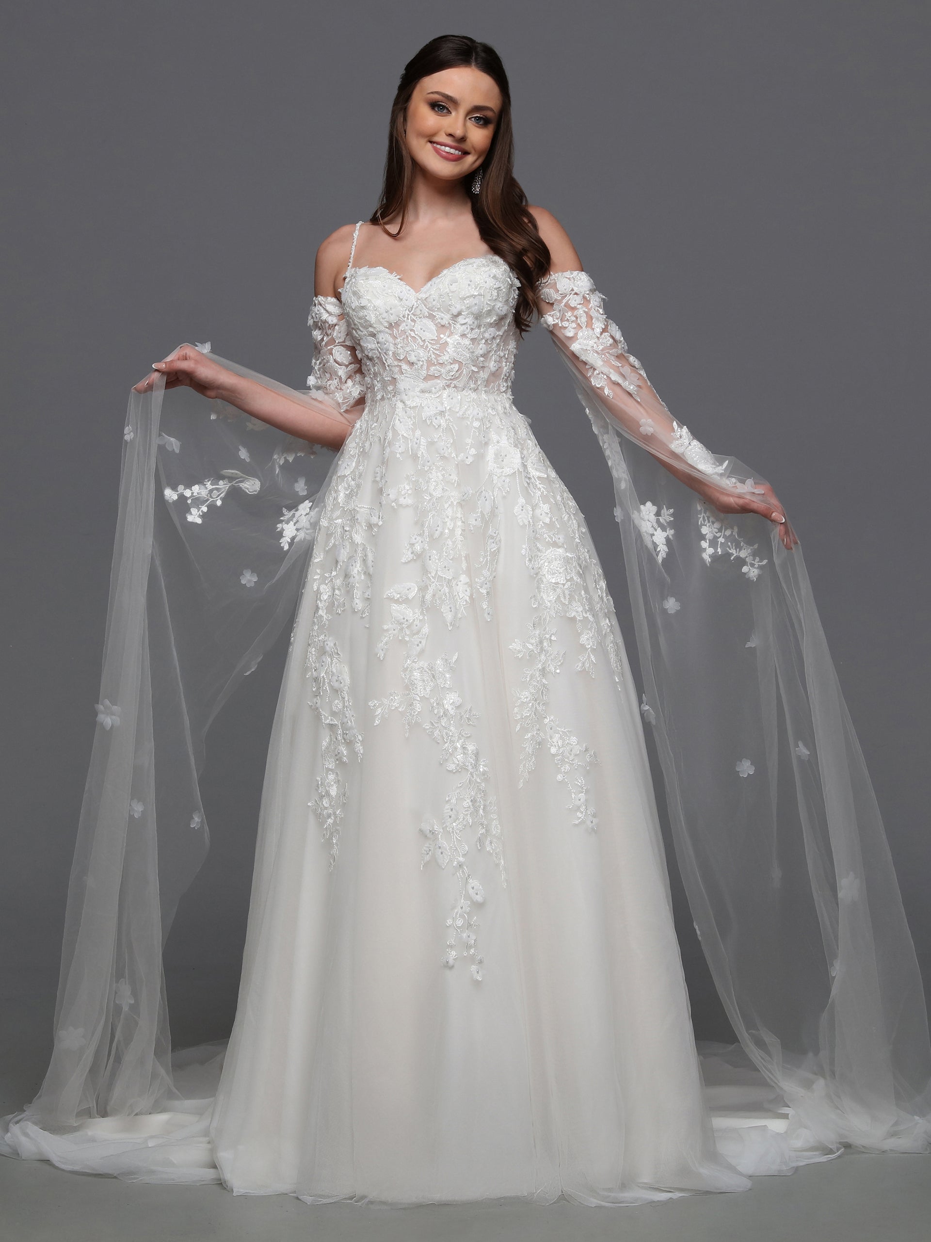 Davinci Bridal 50834 Size 16 Ivory/Nude 3D Lace A Line Wedding Dress C –  Glass Slipper Formals