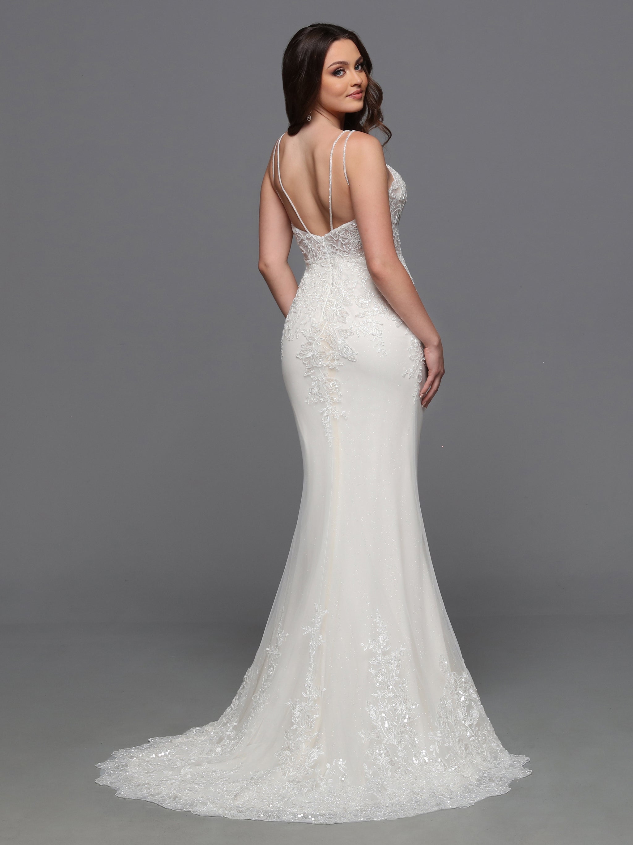Davinci Bridal 50843 Sheer Beaded Wedding Dress Detachable