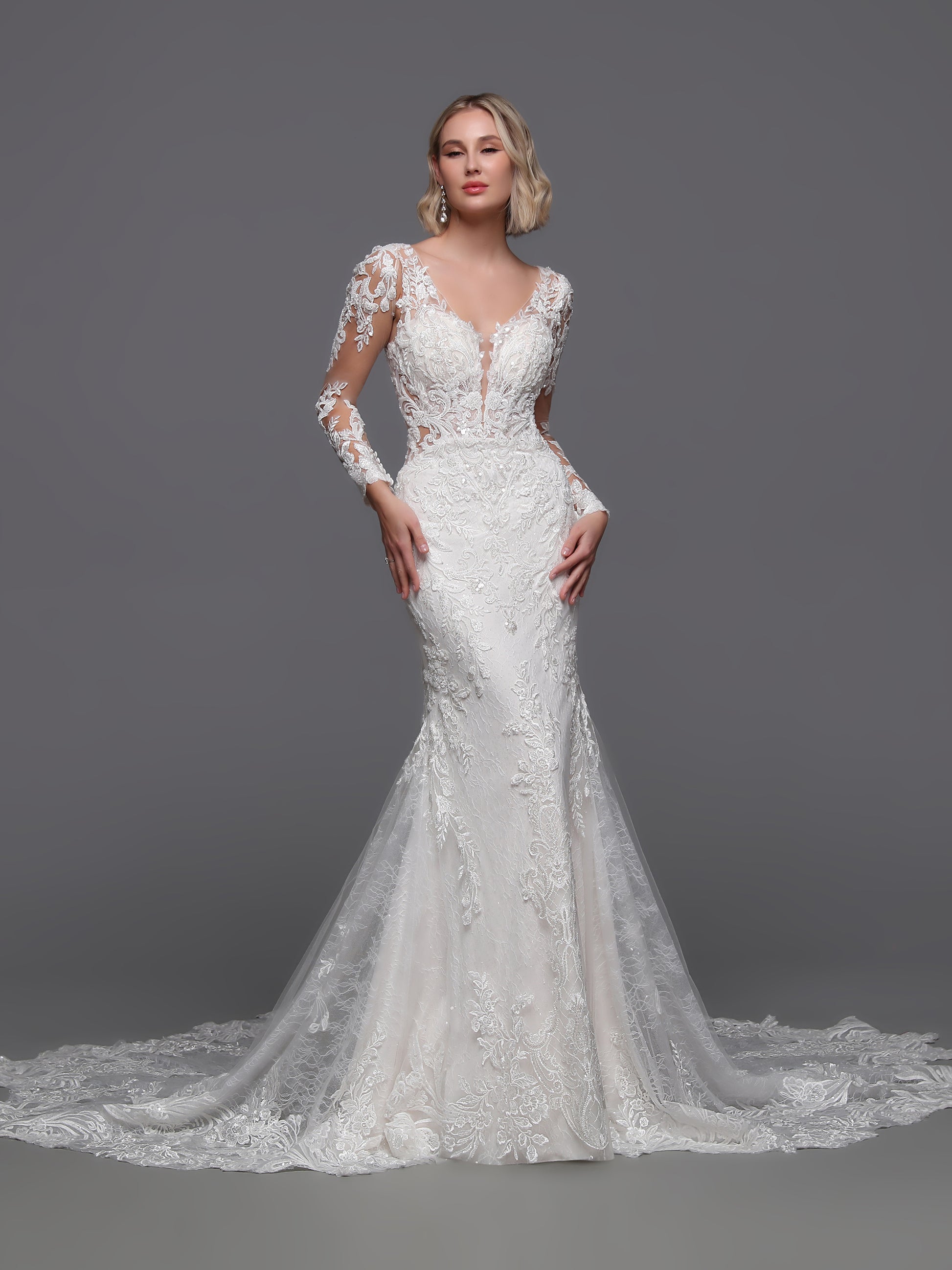 Davinci Bridal 50894 Size 8 Ivory/Nude Beaded Lace Mermaid Wedding Dre Glass Slipper Formals Davinci Bridal 50894 Size 8 Ivory/Nude Beaded Lace Mermaid Wedding Dre Glass Slipper Formals