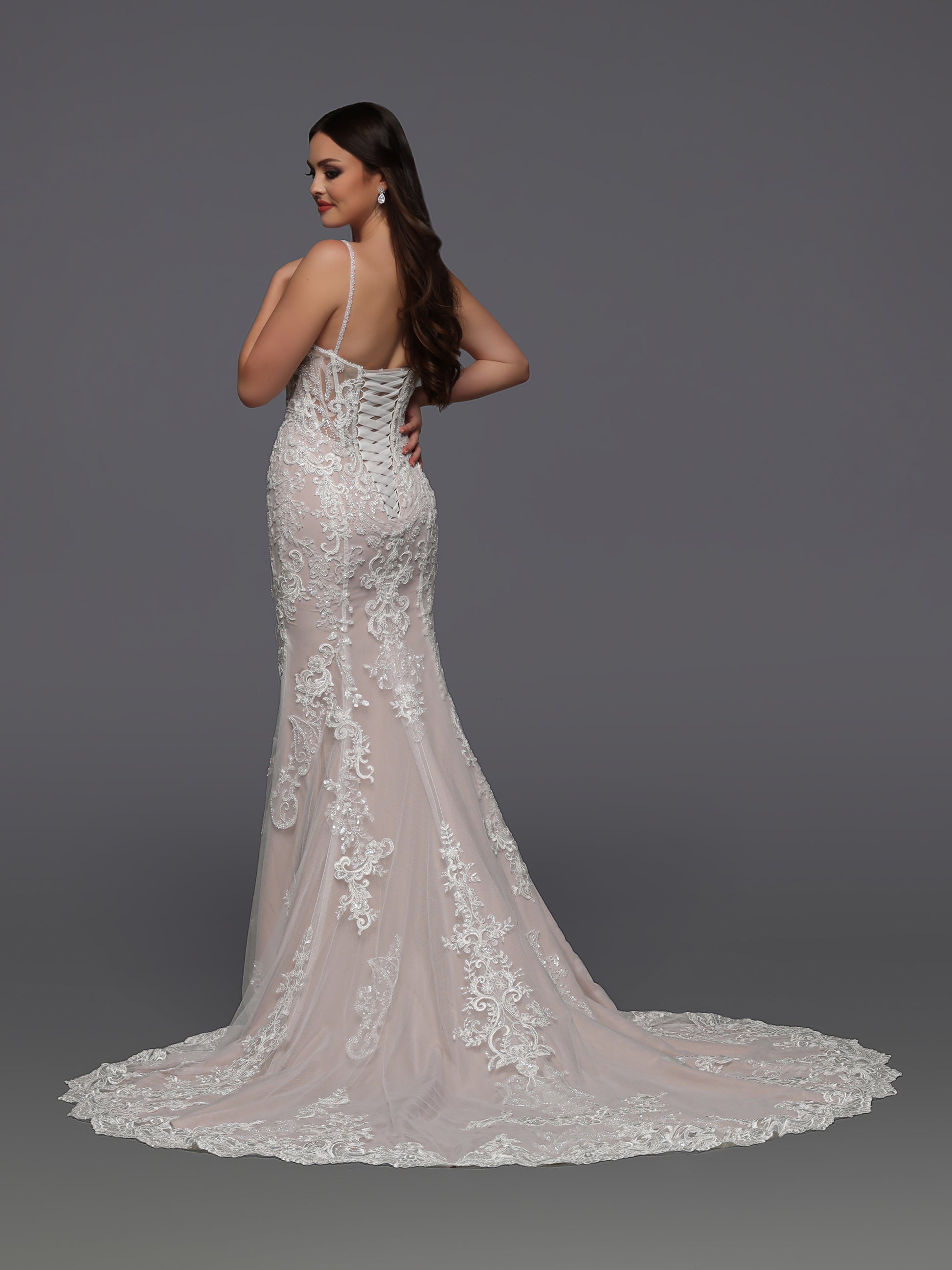 Davinci Bridal 50929 Size 6 Ivory Sheer Corset Beaded Wedding Dress Fit & Flare Bridal Gown Davinci Bridal 50929 Size 6 Ivory Sheer Corset Beaded Wedding Dress Fit & Flare Bridal Gown