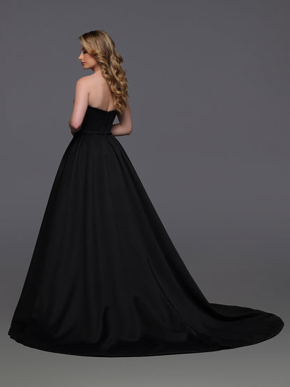 This elegant Davinci Bridal gown features a classic A-line silhouette crafted from luxurious ivory satin. Designed strapless for a timeless look, it is accented with a graceful bow that adds a refined touch of femininity. Perfectly tailored in size 10, this wedding dress combines sophistication and simplicity, making it an exquisite choice for your special day. pockets

Fabric:&nbsp;Satin

Neckline:&nbsp;Strapless, Sweetheart

Silhouette:&nbsp;A-Line, Ball Gown

Details:&nbsp;Buttons, Chapel Train, Pockets,