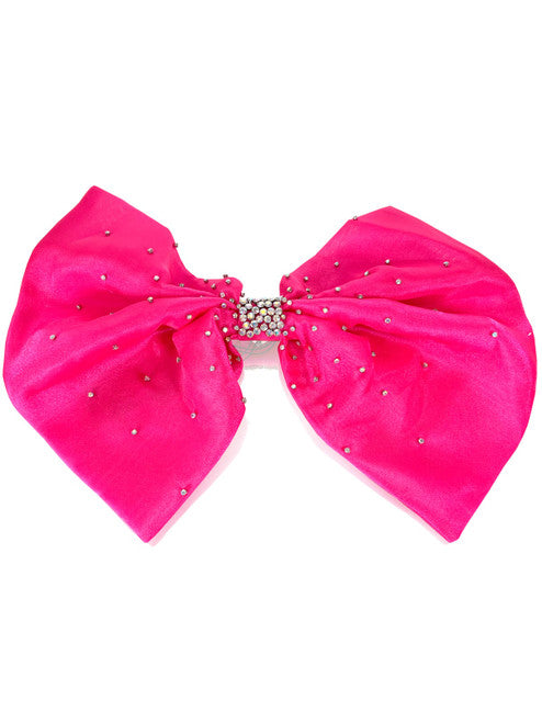 This stunning Marc Defang 5104 Detachable Oversize Pageant Bow Crystal Accessory shimmer Organza is sure to wow with its 18.5" wide dimensions and dazzling crystal accents. Perfect for any event or occasion, you can look effortlessly stunning with the perfect touch of sparkle. Add to spice up any Gown for Stage or Appearances!  Colors: Hot Pink, Royal Blue, Black, White, Aqua, Pink, Yellow, Red, Neon Green  *Choose ANY color from swatch chart 25-30 days production! Message us!