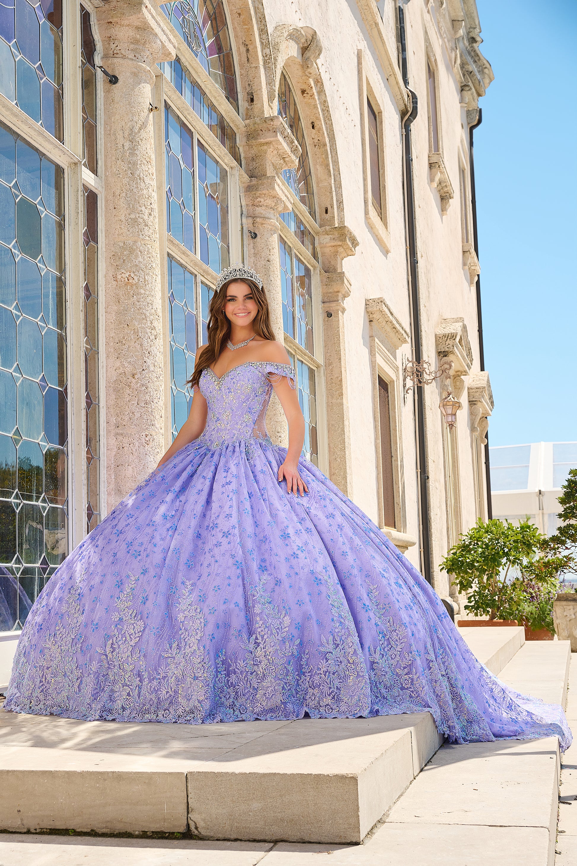 Amarra 54220 Long Quinceanera Dress Lilac / 14 Amarra 54220 Long Quinceanera Dress Lilac / 14