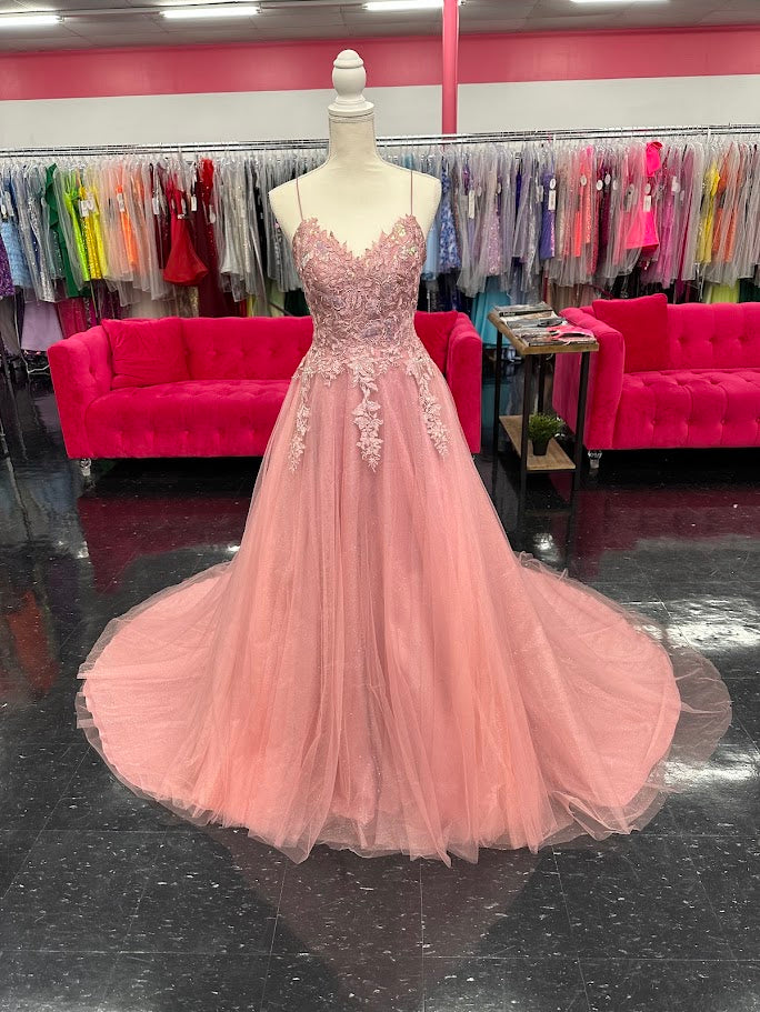 Nina Canacci 6624 Size 4 Mauve Long A Line Corset Prom Dress Backless – Glass Slipper Formals