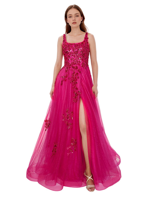 Turn heads in the Nina Canacci 6626, a size 10 hot pink A-line prom dress that blends boldness with elegance. Featuring shimmering sequins, a scoop neckline, and a daring thigh-high slit, this maxi gown empowers you to shine brightly and move with confidence all night long. Its modest cut balances allure and sophistication, making it perfect for unforgettable formal occasions.

Size: 10

Color: Hot Pink