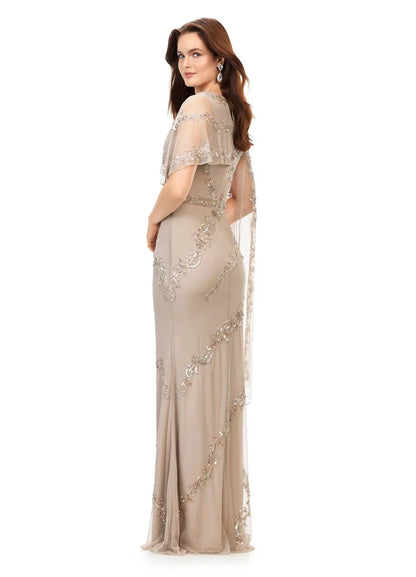 Ashley Lauren 11213 Long Evening Gown Detachable Overlay