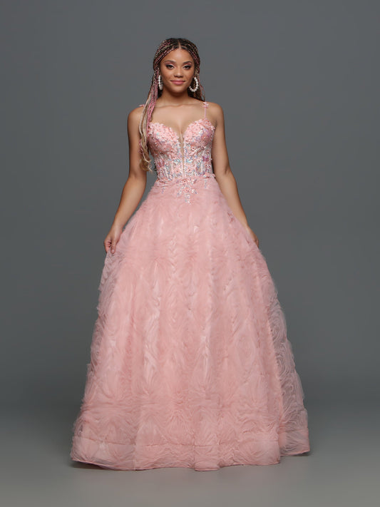Expertly crafted with 3D Floral lace and sheer material, the Candice Wang 72347 dress offers a stunning A-line silhouette and corset bodice that flatter and enhance your figure. The boho skirt adds a touch of whimsy to this elegant prom dress, making it perfect for a night of dancing and socializing.  Sizes: 0-20  Colors: Pink