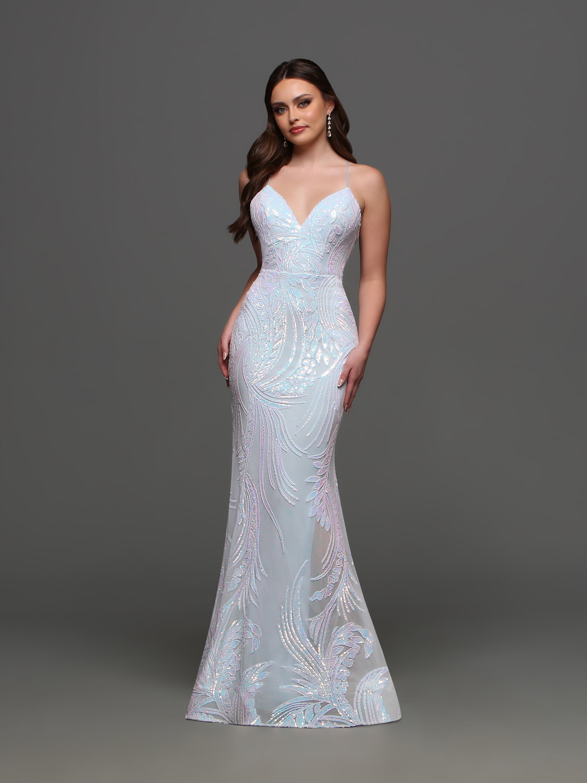 Ruffled Off-shoulder Ice Blue Mermaid Prom Dress - Xdressy