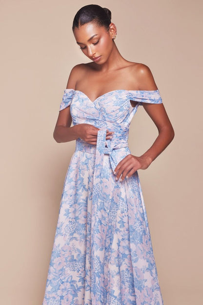 Elevate your prom night with the Ladivine 7441, a stunning off-the-shoulder A-line gown designed to turn heads. This sophisticated dress features a romantic sweetheart neckline, elegant backless design, and a dramatic train accented with a coordinating belt. The flowing A-line silhouette flatters every figure while the off-shoulder styling adds timeless glamour. Perfect for making an unforgettable entrance at prom, formal events, or special occasions where you want to feel confident and radiant.

Silhouette